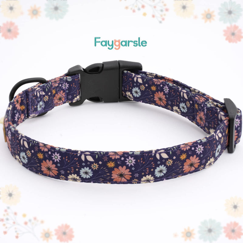 Faygarsle Floral Dog Collar for Girls and Female Dogs Soft and Fancy Pet Collar with Flower Design Ideal Purple Dog Collar for Small Medium Large Dogs M - PawsPlanet Australia