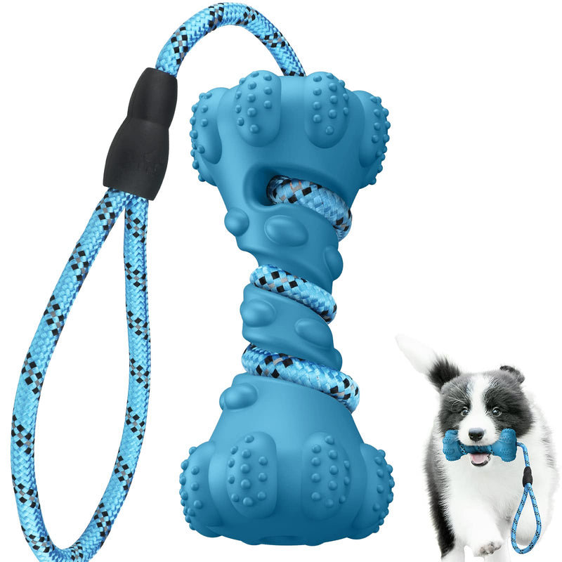 PcEoTllar Dog Toys Indestructible Small Medium Large Dog, Robust Dental Care Toy Interactive Chew Toy Rope Durable Natural Rubber Indestructible Rope 49cm Dog Rope for Boredom Blue - PawsPlanet Australia