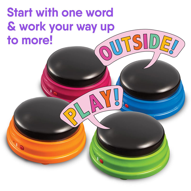 Hunger for Words Talking Pet Starter Set - 4 Piece Set Recordable Buttons for Dogs, Talking Dog Buttons, Teach Your Dog to Talk, Talking Pet, Dog Training Games - PawsPlanet Australia