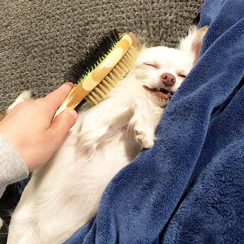 KTL Grooming Brush for Dog & Cat, 2 in 1 Dog Pin Brush and Bristle Soft Brush, Dogs Comb and Brush for Cleaning Loose Fur & Dirt, Msuitable for Long and Short-haired Dogs or Cats - PawsPlanet Australia