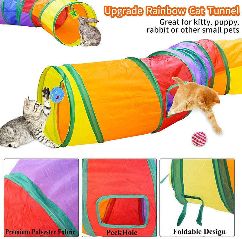 LZSMT Cat Toys Kitten Toy Tunnel Indoor Interactive Cat Toy, 21PCS Cat Stuff Toys Pack Including Crinkle Tunnel Ball Wand Teaser Feather Mouse Assortment kit for Cats Kittens Rabbits Puppies 1 Tunnel - PawsPlanet Australia