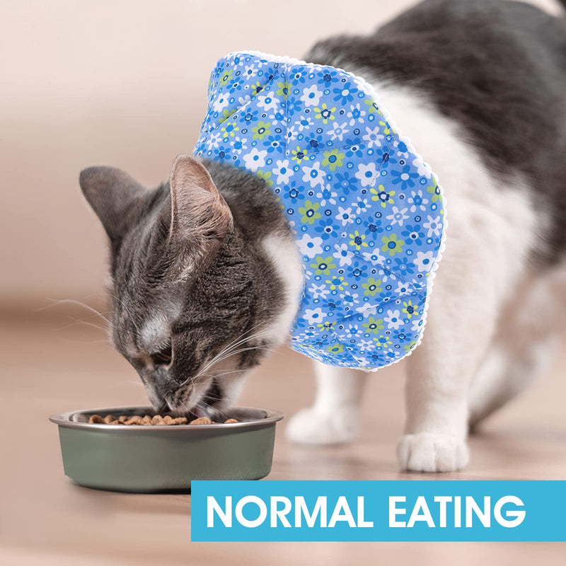 TIESOME Cat Collar Adjustable 6.7-9inch Kitten Recovery Collars Small Dog Cat Post-Surgery Soft Recovery Pet Cone Collar Anti-Bite/Lick Cat Dog Health (Blue) - PawsPlanet Australia