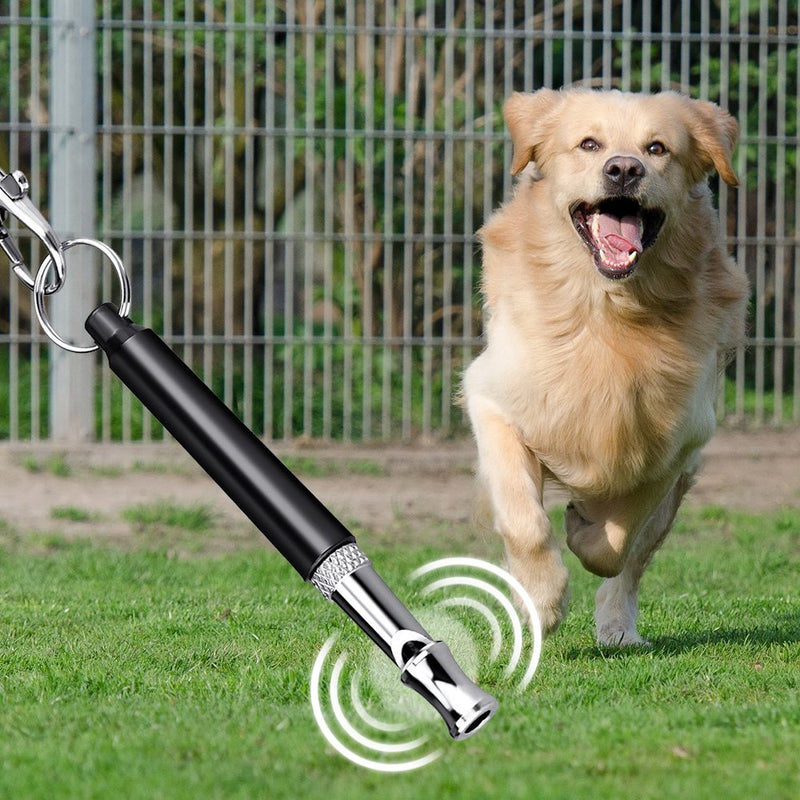 [Australia] - Dog Whistle, PowPetie Dog Whistle for Training Dog and Barking Control Ultrasonic Sound Repellent Repeller - Pet Stainless Steel Calling Whistle With Free Lanyard Strap 