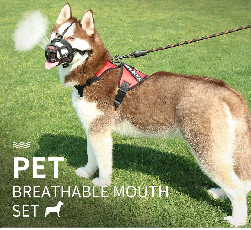 [Australia] - SHUNAI Pet Dog Muzzle, Soft Basket Rubber Muzzle Dog Ergonomics, Small Medium Large Dog Muzzle to NO Biting, Chewing, Barking, Adjustable Breathable Drinkable 3-Snout 10.2''~11.8'' 