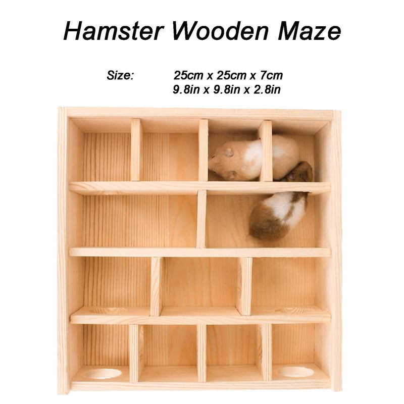 VCZONE Hamster Wooden Maze Tunnel with Plexiglass Cover Tunnel Exploring Toys for Small Gerbil Mice Dwarf Hamster - PawsPlanet Australia