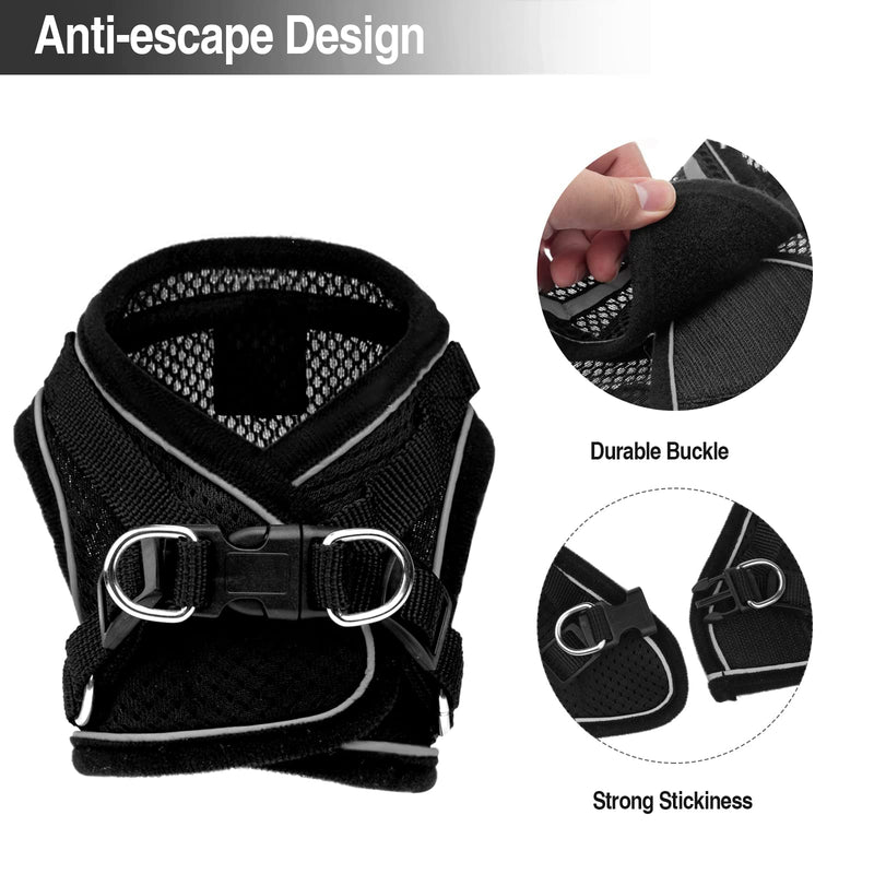 Cat Collars Harnesses and Lead Set Kitten Walking Escape Proof Adjustable Lead Vest Set For Ferret Puppy Rabbit,Kitten Lead and Harness Set with Reflective Strip Breathable Soft Mesh Cat Jacket(XS) XS - PawsPlanet Australia