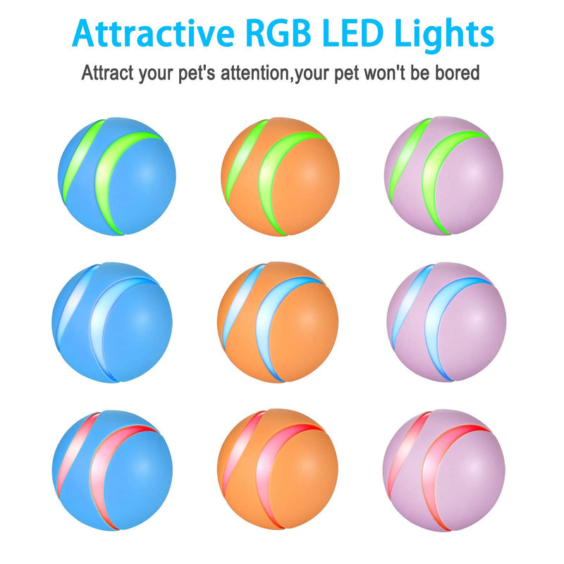 Updated Pet Toy Ball for Dogs&Cats, Dog Smart Ball, Remote Control Busy Ball, Magic Automatic Interactive Dog Toys, Flash RGB Led Light Wicked Ball Vibrating for Active Kitty&Puppy to Chase (Orange) cool orange - PawsPlanet Australia