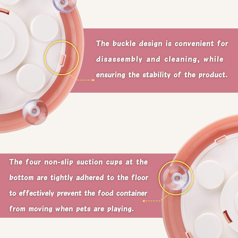 Sirecal Dog Puzzle Feeder Slow Toy Dog Food Toy Treat Dispenser Dog Training Games Feeder with Non-Slip, Smart Puzzle Interactive Toys Improve IQ Puzzle Bowl for Puppy Dog Pet Orange - PawsPlanet Australia