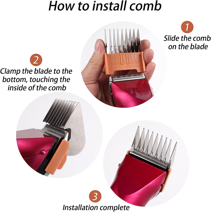 AUDOC Professional Stainless Steel Pet Guide Comb Compatible with Wahl/Moser/Ermila, Pet/Dog/Cat/Horse Claw Trimmer, Fits 5-in-1 Removable Blade - PawsPlanet Australia