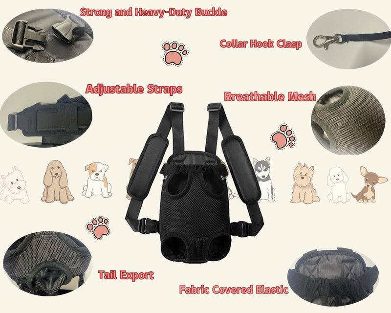 Autlet Pet Carrier Backpack, Adjustable Pet Front Dog Cat Carrier, with Shoulder Pads Breathable Mesh Cloth Safe Dog Travel Bag, for Traveling /Hiking /Camping/Walking for Pets Medium Cats Puppy Small - PawsPlanet Australia