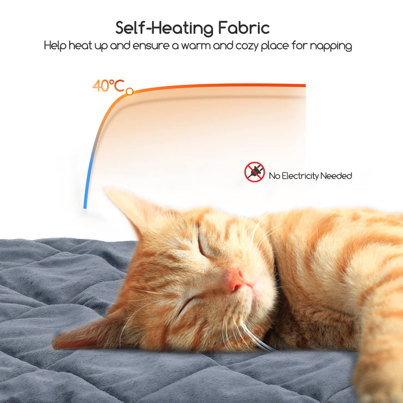 Nobleza Self-heating blanket for cats and dogs, pet heat mat, washable puppy thermal blanket, self-heating winter heat dog mat, dog non-slip heat blanket, size M 60 x 45 cm, L 60 x W 45 x H 1 cm - PawsPlanet Australia