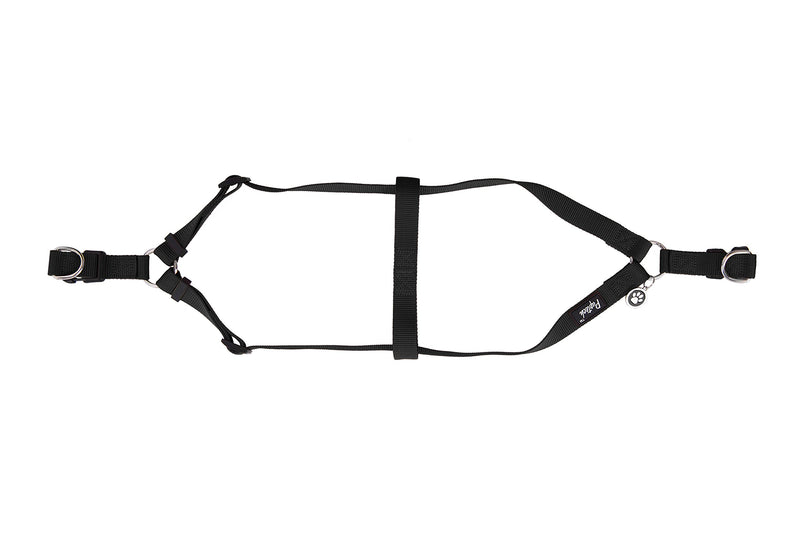 [Australia] - PUPTECK No Pull Dog Harness Reflective Adjustable Basic Nylon Step in Puppy Vest Outdoor Walking with ID Tag S(chest 14.8"-21") Black 