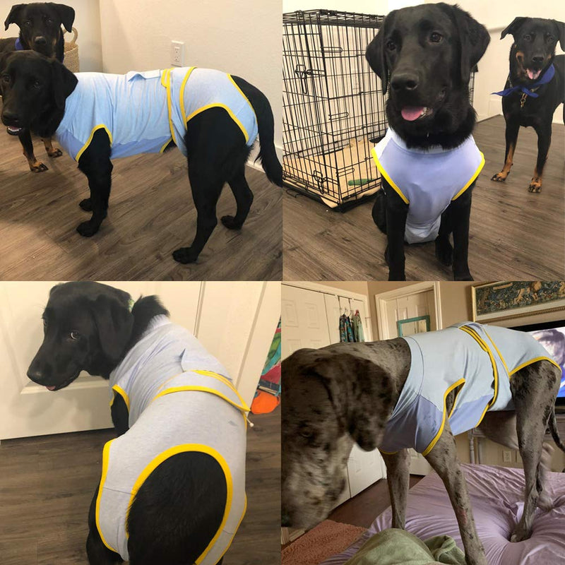 IDOMIK Recovery Suit for Dogs After Surgery, Recovery Shirt for Male Female Neutered Dog Cats, Cone E-Collar Alternative Abdominal Wounds Spay Onesie, Anti-Licking Pet Surgical Recovery Snuggly Suit XS---Back Length: 8.26"-11.41" - PawsPlanet Australia