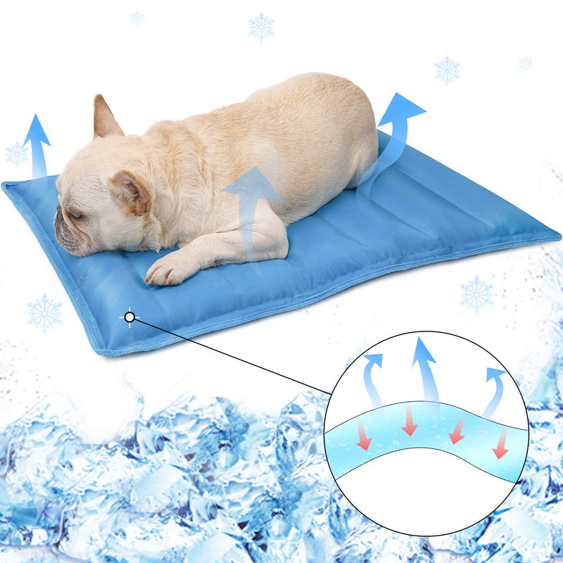 DogLemi Pet Dog Cooling Mat Summer Water Filling Gel Pet Pad Bed Ice Water Cool Pad for Pets 18''x18''(45x45cm) Blue - PawsPlanet Australia