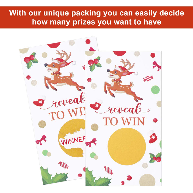 Outus 40 Pieces Christmas Reindeer Scratch Off Cards Festive Raffle Tickets Christmas Scratch Off Paper Crafts Christmas Party Game for Kids and Adults Holiday Events Groups - PawsPlanet Australia