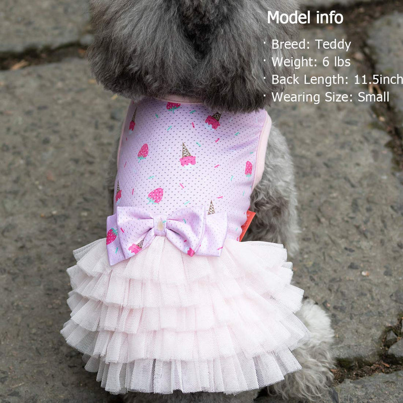 [Australia] - kyeese Dog Dresses Breathable Mesh Dog Dress Lightweight Cat Dress Dog Sundress for Spring Summer Icecream Medium 