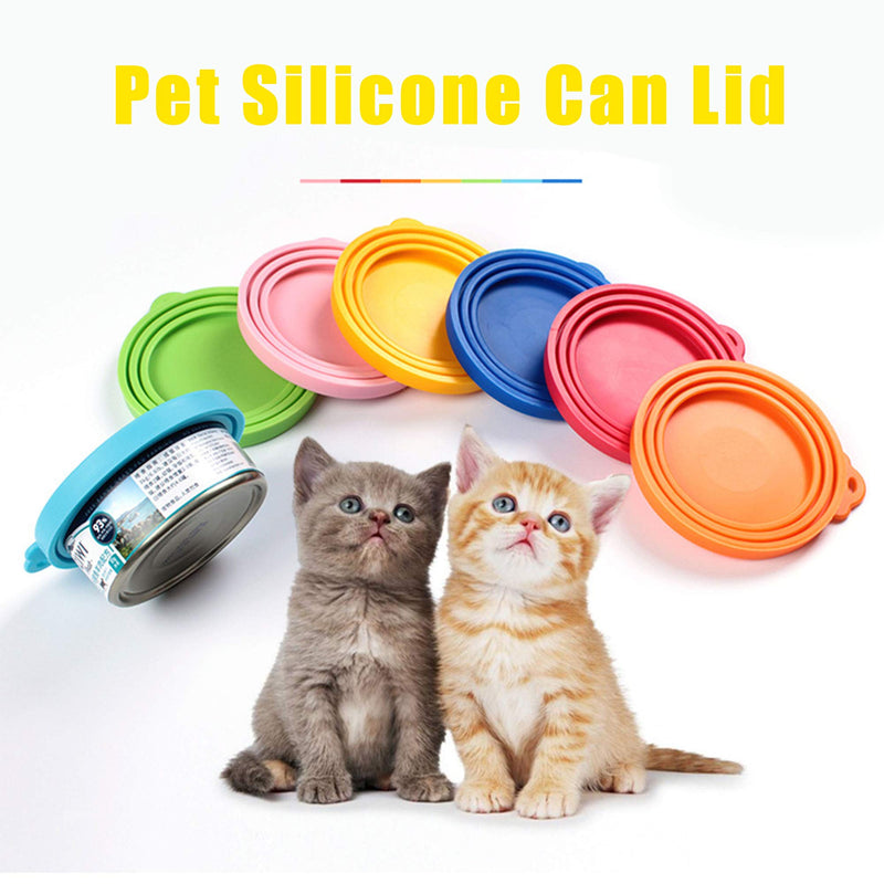 CHSG 7 Pack Silicone Pet Food Can Covers, Universal Size Silicone Cat Dog Food Can Lids, With A Claw-Like Small Handle, Slips On And Off Easily, Keep The Food Fresh Longer For Your Pet, Non-Toxic - PawsPlanet Australia