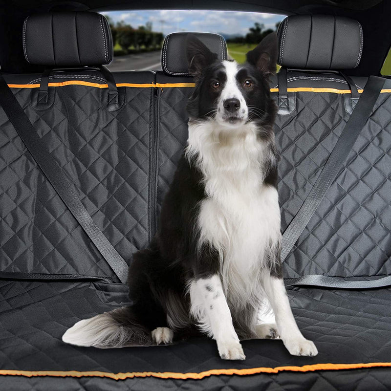 Dog Car Seat Cover for Backseat, Car Seat Protector for Dogs, Waterproof Pet Bench Seat Cover Nonslip and Heavy Duty Pet Car Seat Cover Backseat Dog Cover for Car, Trucks & SUVs Black-Orange - PawsPlanet Australia