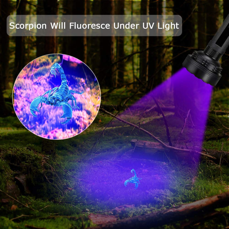 WJZXTEK Black Light with UV Glasses Super Bright 100 LED Best #1 Powerful UV Light Flashlight 395NM Ultraviolet Urine Detector Flashlight for Home & Hotel Inspection, Pet Urine & Stain Detection - PawsPlanet Australia