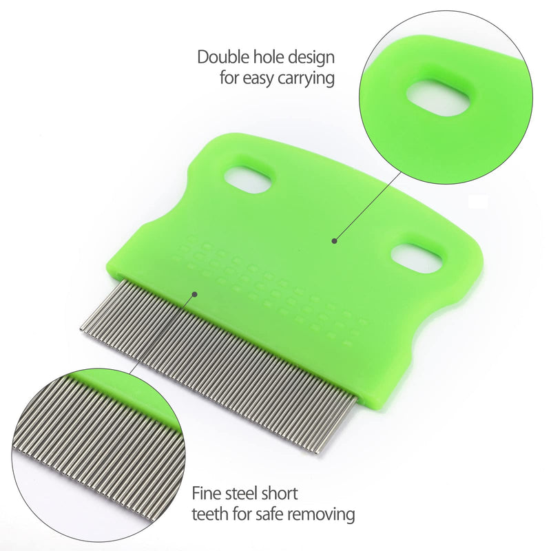 3 Pcs Flea Combs, Stain Remover Pet Combs for Cat Dog Fleas Lice Tear Fine Tooth Grooming Removal Tool, green - PawsPlanet Australia