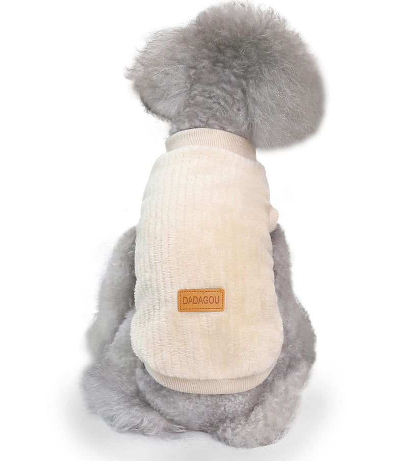 YAODHAOD Dog Sweater Dog Clothes Plush Soft Thick Warm Winter Dog Cat Apricot Size S - PawsPlanet Australia