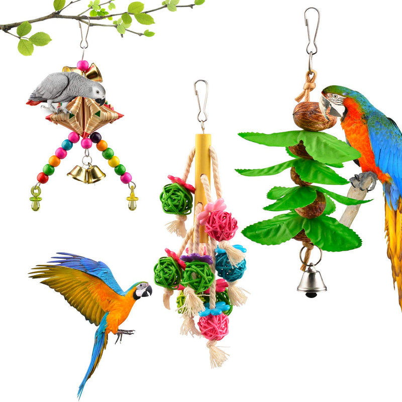 [Australia] - AOPMET Bird Swing Toys 6pcs, Parrot Swing Chewing Toys Hanging Perches with Bells, Pet Bird Swing Chewing Toys for Parakeets Cockatiels, Conures, Parrots, Love Birds 