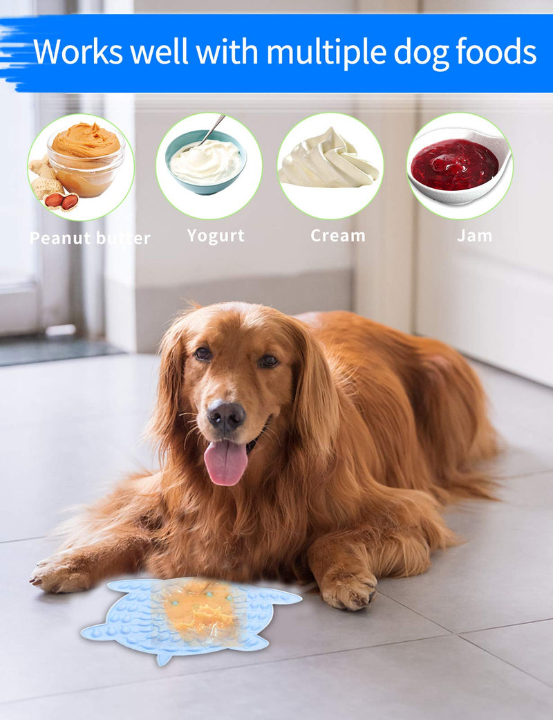 2 Pcs Set Dog Lick Mats, Anneom Dog Feeding Mat, Lick Mat for Dogs, Peanut Butter Lick Mat with Suction for Bathing, Grooming, Vet Visiting, Feeding, Silicone Suction Lick Pad for Reducing Anxiety - PawsPlanet Australia