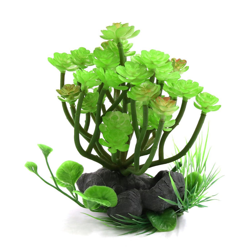 [Australia] - uxcell Green Plastic Lifelike Plant Terrarium Aquarium Reptiles Tank Decorative Ornament with Stand 