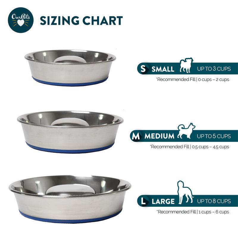 OurPets Slow Feeder Dog Bowls or Slow Feeder Insert, Slow Eating Stainless Steel Dog Bowls or Spiral Slow Feeder Bowl Insert. Great Dog Food Bowl for Small, Medium, and Large Breed Dogs or Cat Bowl - PawsPlanet Australia