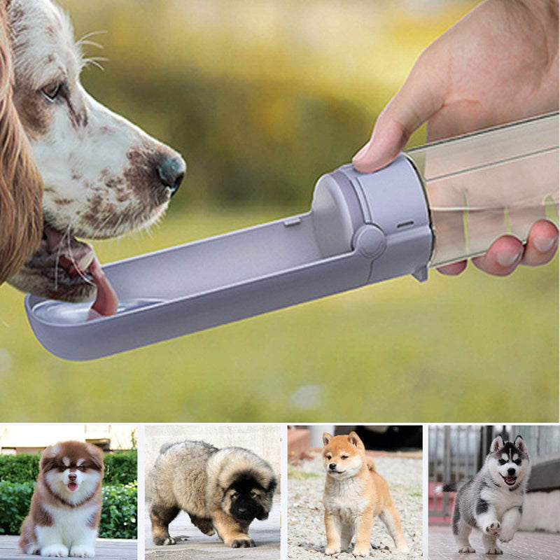 X-zoo Bottle for Dog, Portable Water Bottles for Dogs Foldable Pet Water Dispenser Water Food, Dog Bowl for Travel Outdoor Drinking, (Violet, 420ml) Violet - PawsPlanet Australia