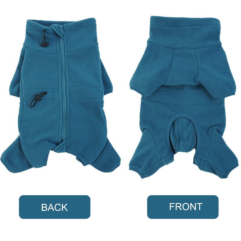 Hjyokuso Winter Dog Coat, Dog Jacket, Soft Fleece Dog Sweater for Small Medium Large Dogs, Windproof Pet Clothes Outfit with Zipper, Chihuahua Clothes (XXS-3XL) XXL Turquoise - PawsPlanet Australia