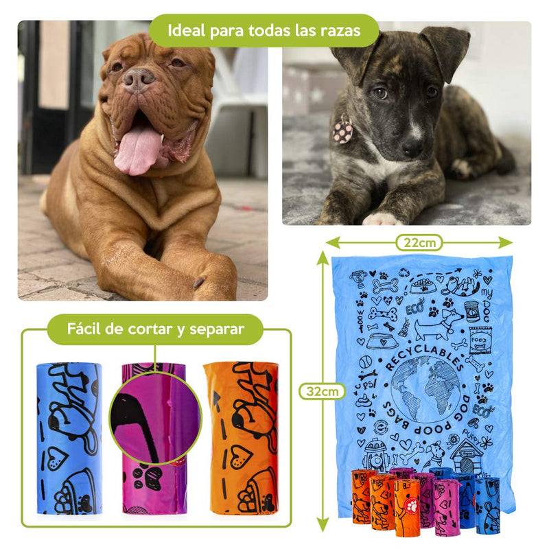 Dog waste bags with waste bag dispenser | Ecological dog poop bags for all breeds and sizes | Eco dog waste bags + linen bag holder Organic dog waste bags for resilient needs. 300 bags - PawsPlanet Australia