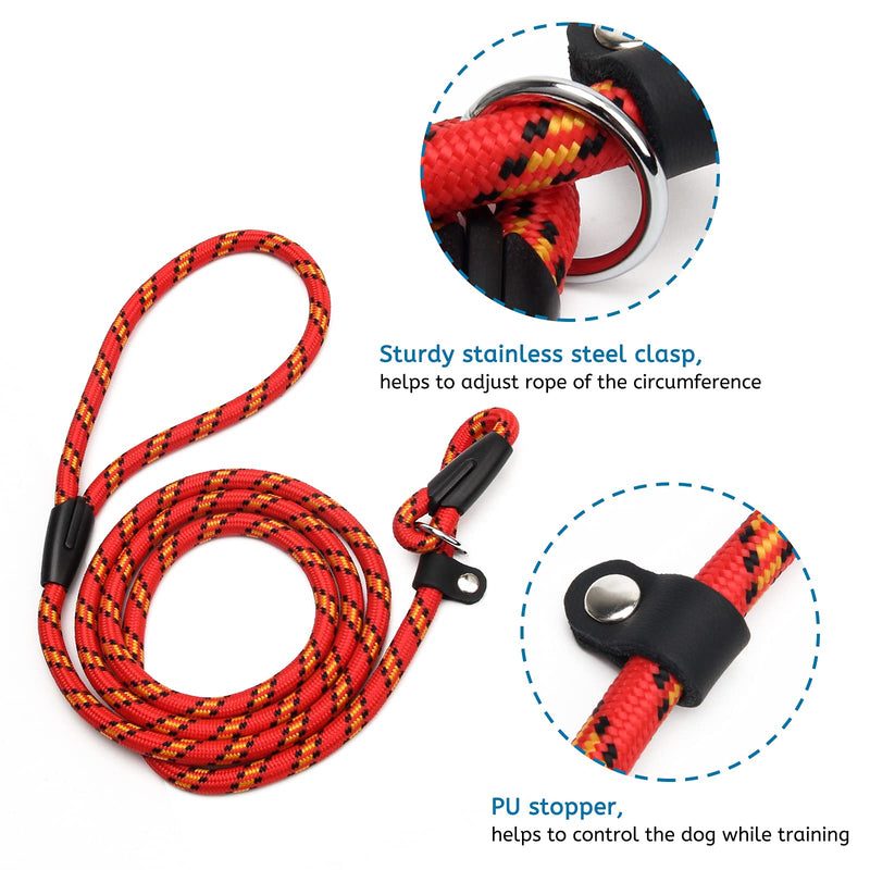 Coolrunner 2PCS Durable Dog Slip Rope Leash, 5 FT Dog Training Leash, Strong Slip Lead, Standard Adjustable Pet Slipknot Nylon Leash for Small Medium Dogs(10-80 lb) - PawsPlanet Australia