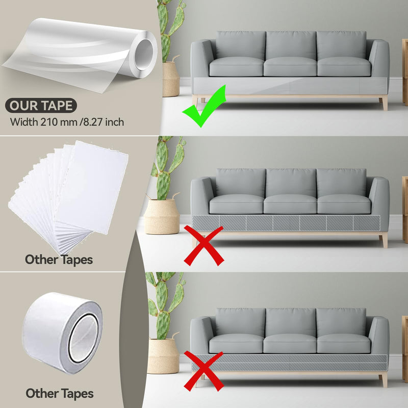 Scratch protection cat tape 3 m (21 cm x 3 m), sofa transparent scratch protection pad, furniture protector, cat furniture protection, scratch pads for furniture, couch, door, wall, scratch protection from cats and dogs - PawsPlanet Australia