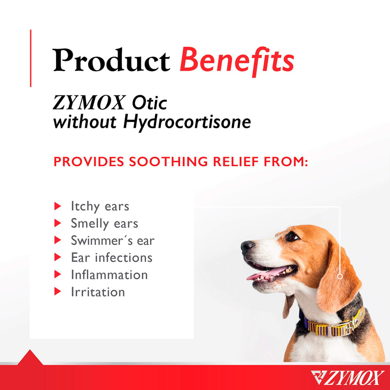 ZYMOX Enzymatic Ear Solution Hydrocortisone Free for Dogs and Cats 1.25 oz - PawsPlanet Australia