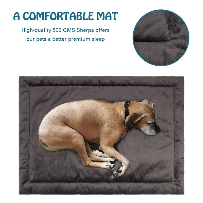 Allisandro Water-Proof Dog Bed, Washable Mat Crate Pad, Durable Pet Beds Soft Dog Mattress, Anti-Slip Kennel Pads for Dogs, Cats and Small Animal, Grey 31.4 x 23.6" - PawsPlanet Australia