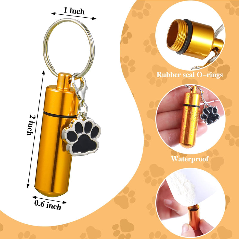 Loetere 4 Pcs Pet Urns Keychain with 4 Paw Shape Urn Pendant, Keychain for Pet Ashes Keepsake Stainless Steel Small Pet Urns for Dogs Small Pet Cremation Keepsake Paw Memorial Urn - PawsPlanet Australia