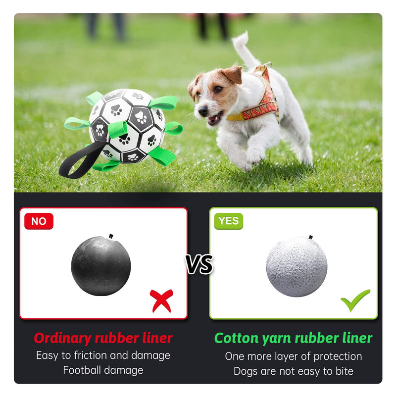 Dog Ball Toy, HONEYWHALE Dog Soccer Ball with Grab Tabs Interactive Dog Toys with Ball Pump and Needle 6 inch Durable Dog Toy for Small Medium Dogs - PawsPlanet Australia