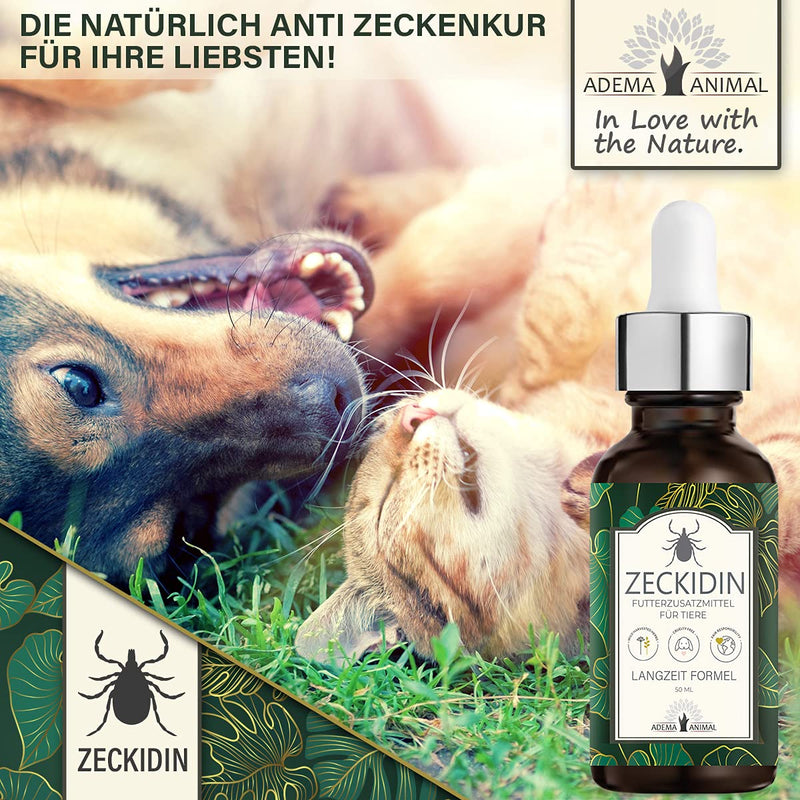 Adema Animal® Zeckidin Liquid - tick protection for animals, for dogs and cats against ticks, 50 ml content - PawsPlanet Australia