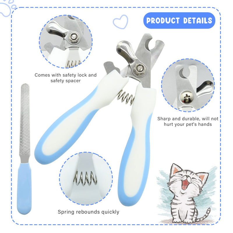 Crafterlife Rabbit Grooming Kit with Hair Loss Brushes, Pet Comb, Pet Nail Clippers, Grooming, Slicker Brush, Glove Needle, Massage Comb Hamster, Guinea Pig (Blue), 6 Pieces Blue - PawsPlanet Australia