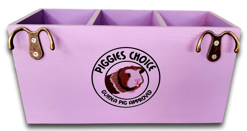 Piggies Choice Hay Feeder Natural Pine Wood Arch Guinea Pig Hay Rack with Option to Attach to Cage Deep Lilac - PawsPlanet Australia