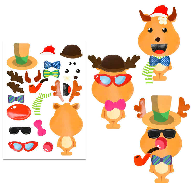Konsait Make-A-Face Snowman / Santa Claus / Reindeer Sticker,12 Sheets Christmas Stickers Xmas DIY Sticker Christmas Crafts for Christmas Decorations Party Games Favors Supplies - PawsPlanet Australia