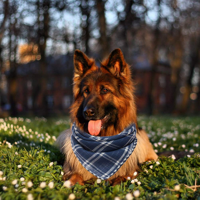 [Australia] - BINGPET Dog Bandana Classic Plaid 5 Pack Reversible & Washable Square Dog Kerchief Pet Triangle Scarf for Dogs 