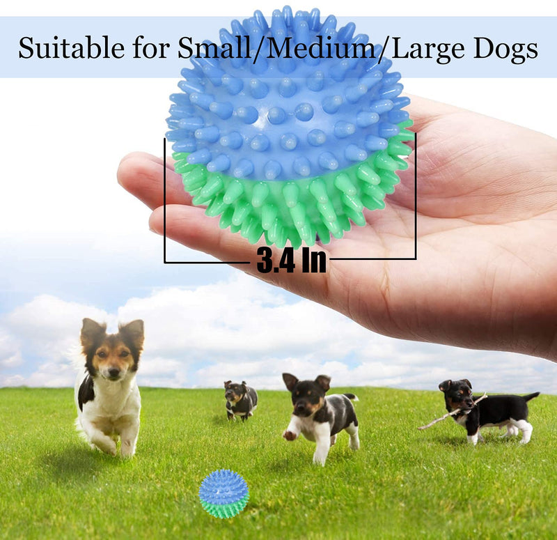 Dog Squeaky Balls Dog Toys:Soft Durable Bounce Balls for Puppy Small Medium Dogs,Great for Outdoor and Indoor Play,2.4Inch,Pack of 3 Spiky design 3 Pack - PawsPlanet Australia