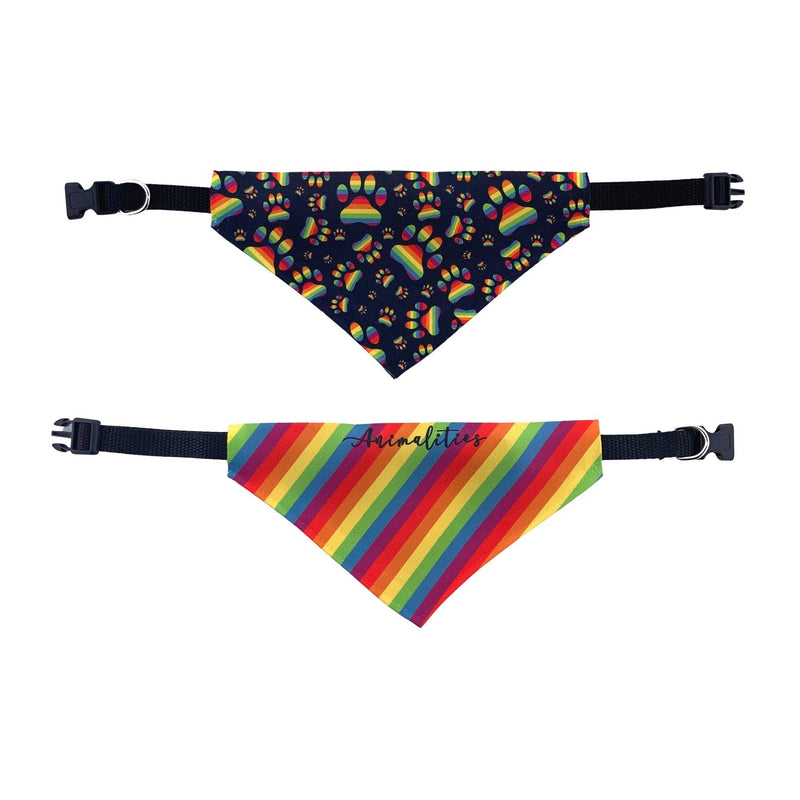 Pride LGBTQ Rainbow Flag Double Sided Slip-On Pet Bandana for Dogs, Cats and Rabbits Pride Flag S - PawsPlanet Australia