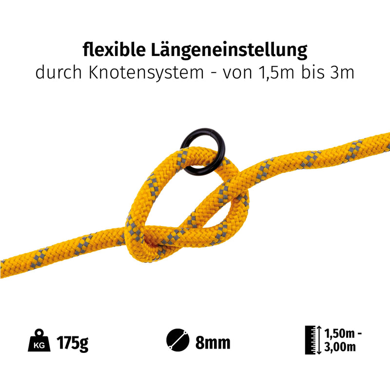Floxik Premium Dog Lead | Dog leash 3m adjustable - rope leash for small and medium-sized dogs - robust and stylish in gray or orange 3m | ø 8mm - PawsPlanet Australia