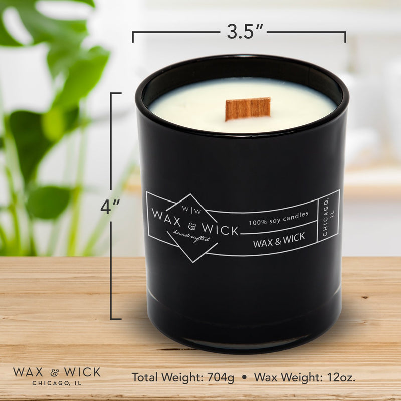 Scented Soy Candle: 100% Pure Soy Wax with Wood Double Wick | Burns Cleanly up to 60 Hrs | Mulled Cider Scent - Notes of Apple, Nutmeg, Vanilla, & Caramel. | 12 oz White Jar by Wax and Wick - PawsPlanet Australia