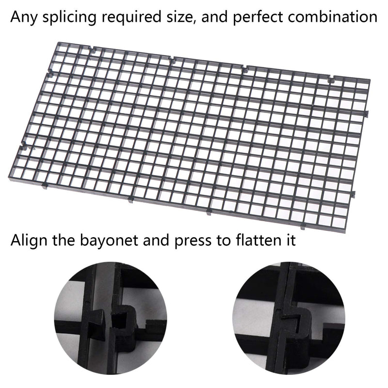 JiaUfmi 4 Pcs Grid Divider Tray Egg Crate Louvre Aquarium Fish Tank Bottom Isolation Black - PawsPlanet Australia