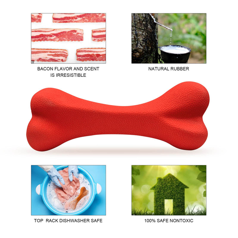 Qesonoo Dog Toys for Aggressive Chewers Dog SuperChewy Tough Dog Bone Toy for Large Medium Dogs Breed Strong Natural Rubber Bones Blue - PawsPlanet Australia