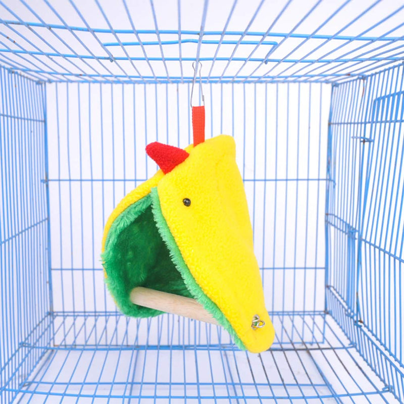 [Australia] - Winter Warm Bird Hammock Tent Parrots Hanging Nest Shed Hut，Small Birds Soft Plush Sleeping Bed Hideaway Cave for Parakeets Cockatiels Conures Lovebirds Finch，Cute Birdcage Perch Stand Swing Toy 